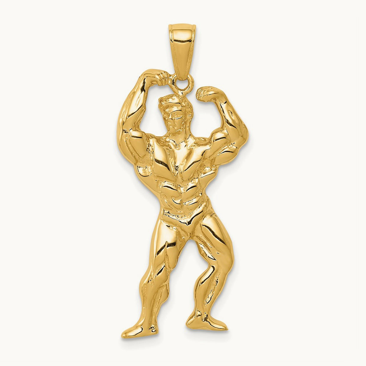 Solid Polished Weightlifter Pendant — photo set