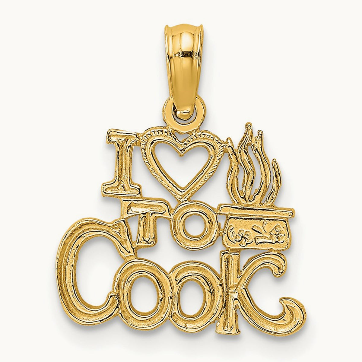 I HEART TO COOK Charm, 14K