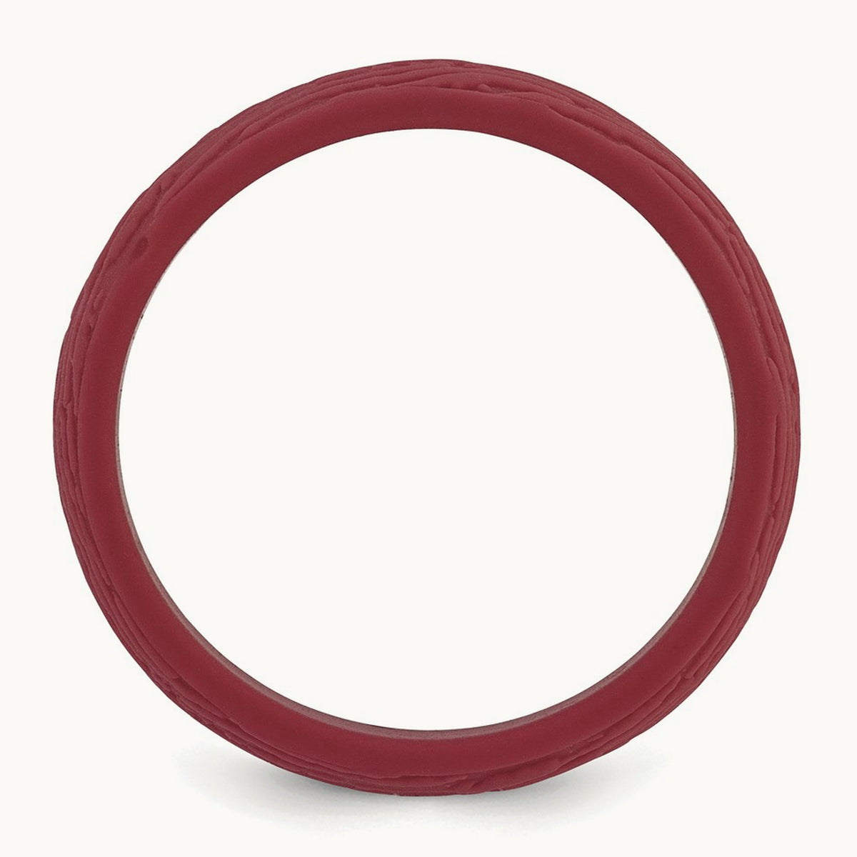 Silicone Dark Red 5.70mm Wood Grain Pattern Band
