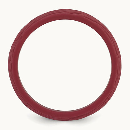 Silicone Dark Red 5.70mm Wood Grain Pattern Band