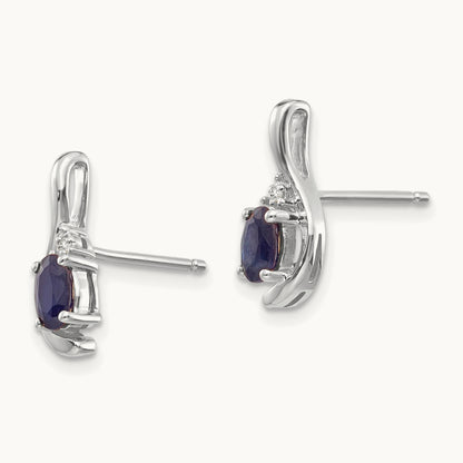 Sapphire and Diamond Post Earrings — photo set