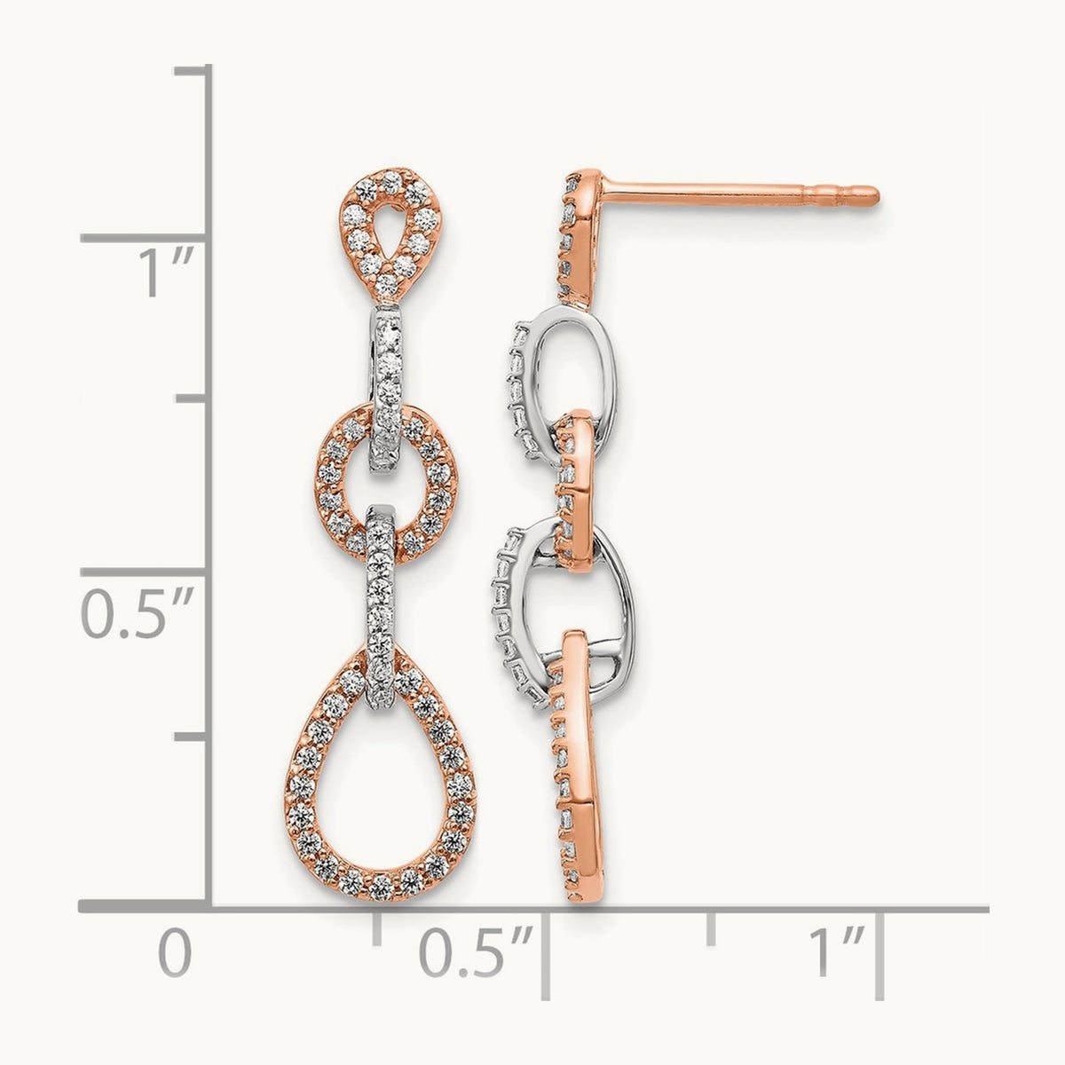Diamond Vintage Earrings, 14K Two-tone