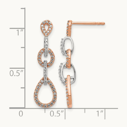 Diamond Vintage Earrings, 14K Two-tone