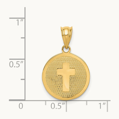 Reversible Cross & 1st Holy Communion Charm — 14K Yellow Gold