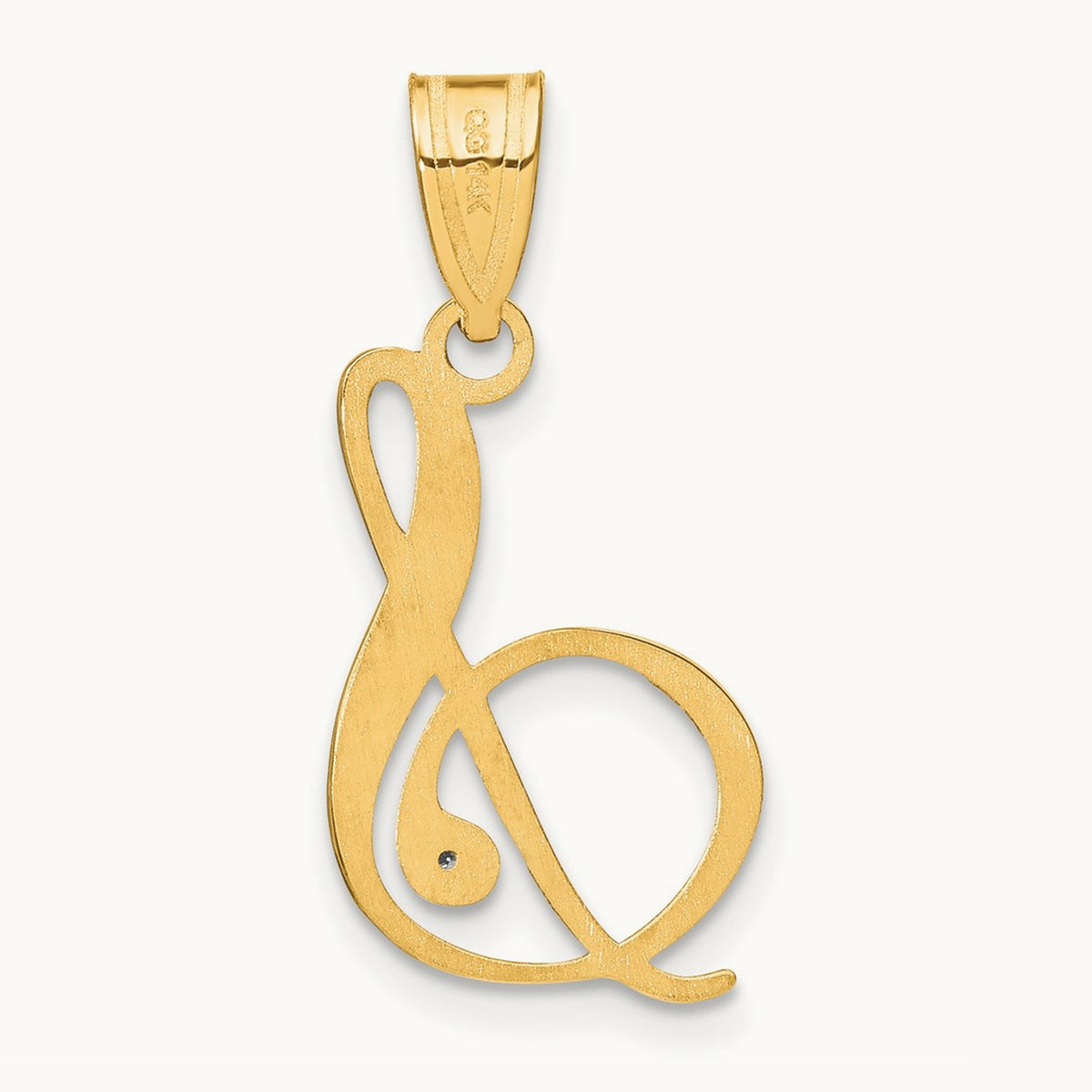 Script Initial Pendant with Diamond — S
