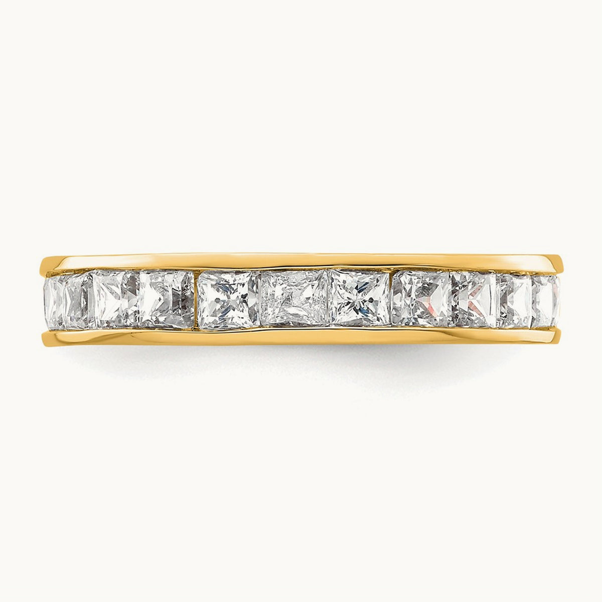 Polished Princess Channel Set Diamond Eternity Band, 2.00 ct tw — 14K Yellow Gold