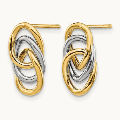 Polished Circles Post Earrings, 14K Two-tone — Leslie's