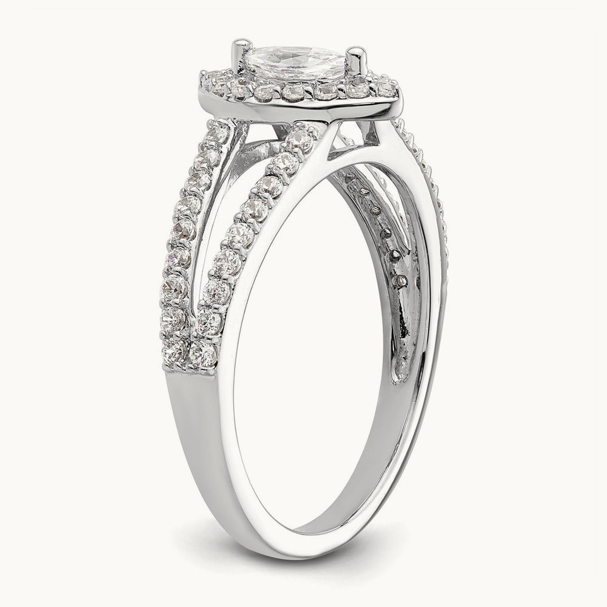 Marquise Semi-Mount Halo Engagement Ring, 0.50 ct tw
