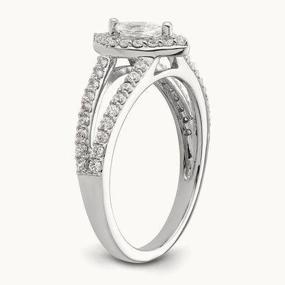 Marquise Semi-Mount Halo Engagement Ring, 0.50 ct tw