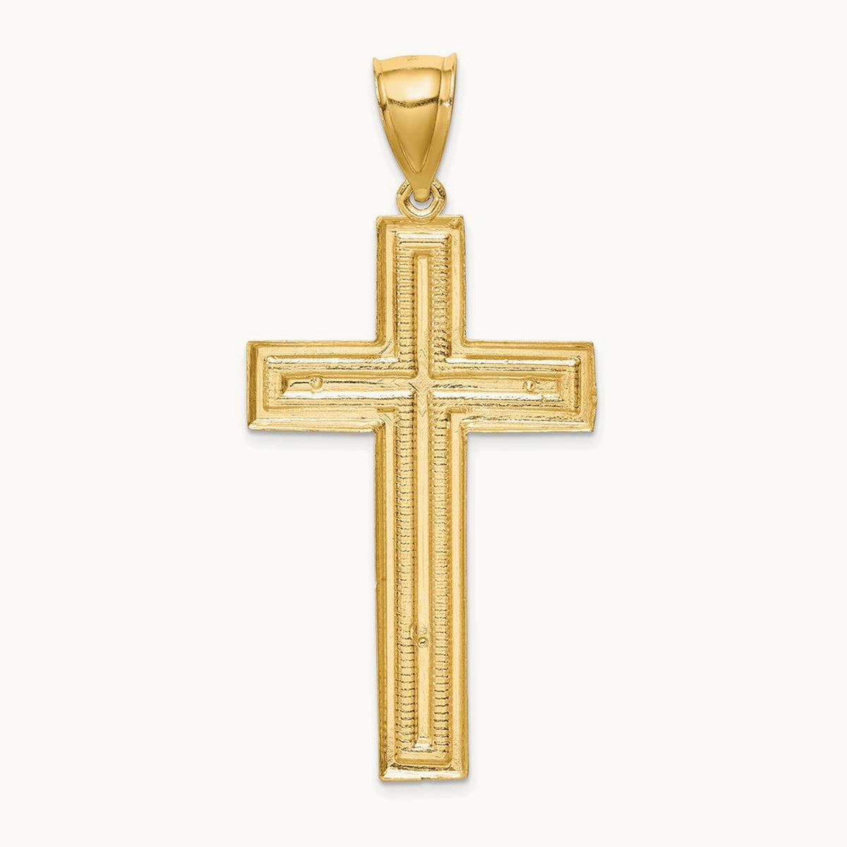 Diamond-cut Cross Pendant, 14K