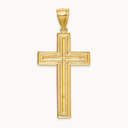 Diamond-cut Cross Pendant, 14K