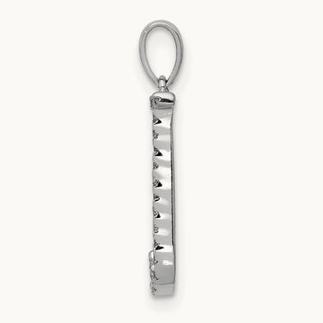 Diamond Letter J Initial Pendant, 14K White Gold