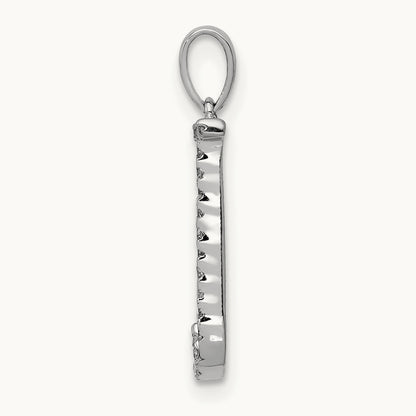 Diamond Letter J Initial Pendant, 14K White Gold