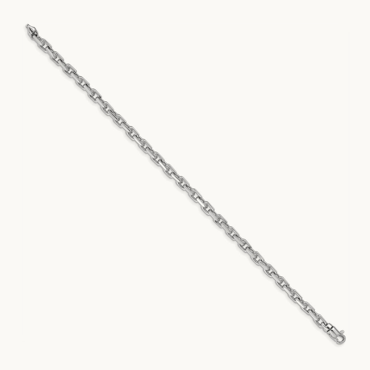 Hand-polished Fancy Link Bracelet, 4.2mm, 14K White Gold