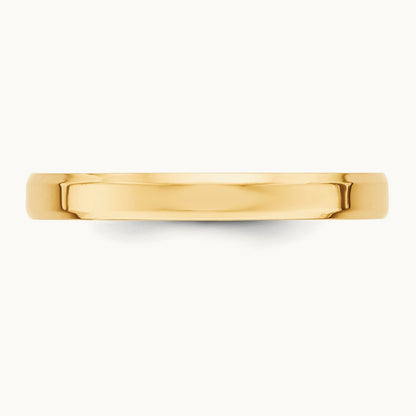 Bevel Edge Comfort Fit Band, 3mm, 10K Yellow Gold
