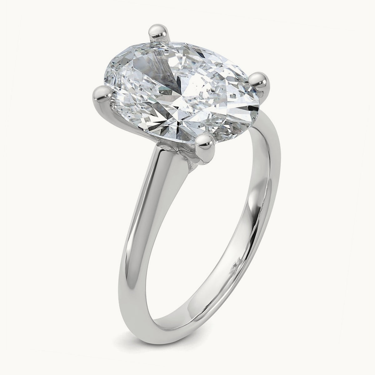 Oval 8X Ring, 4.00 ct tw Lab-Grown Diamond — 14K White Gold