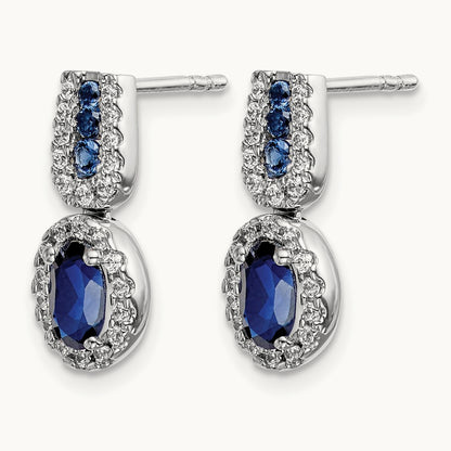 Diamond and Sapphire Post Earrings — photo set