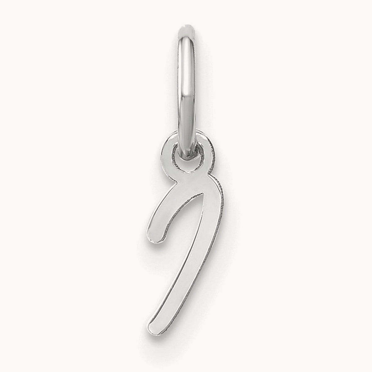 Upper case Initial Charm — 14K White Gold, I