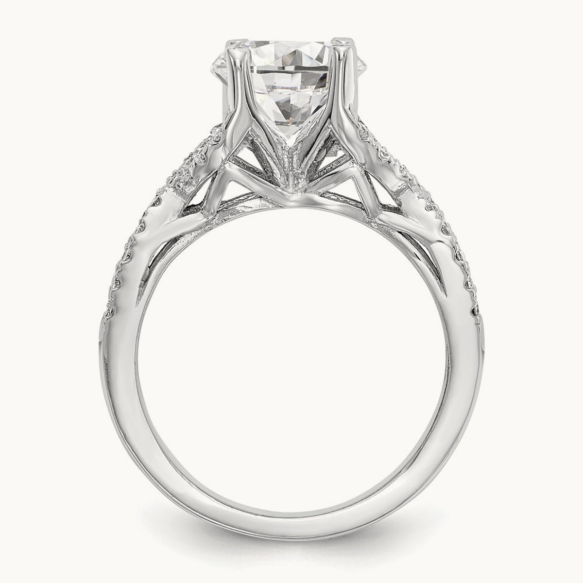 Round Semi-Mount Criss-Cross Engagement Ring — 2/5 ct, 7