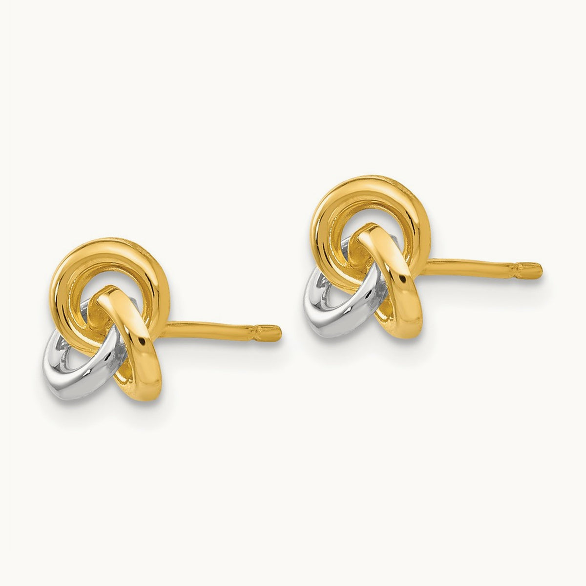 Trinity Knot Earrings — 14K Two-Tone Gold
