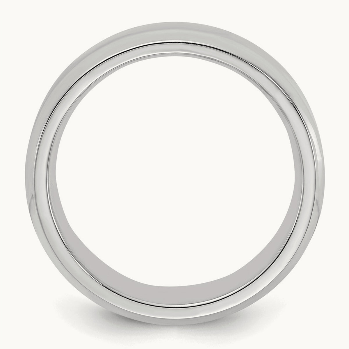 Rhodium-plated Bevel Edge Band — photo set