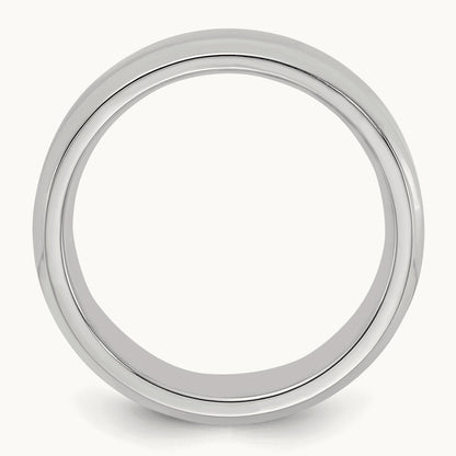 Rhodium-plated Bevel Edge Band — photo set