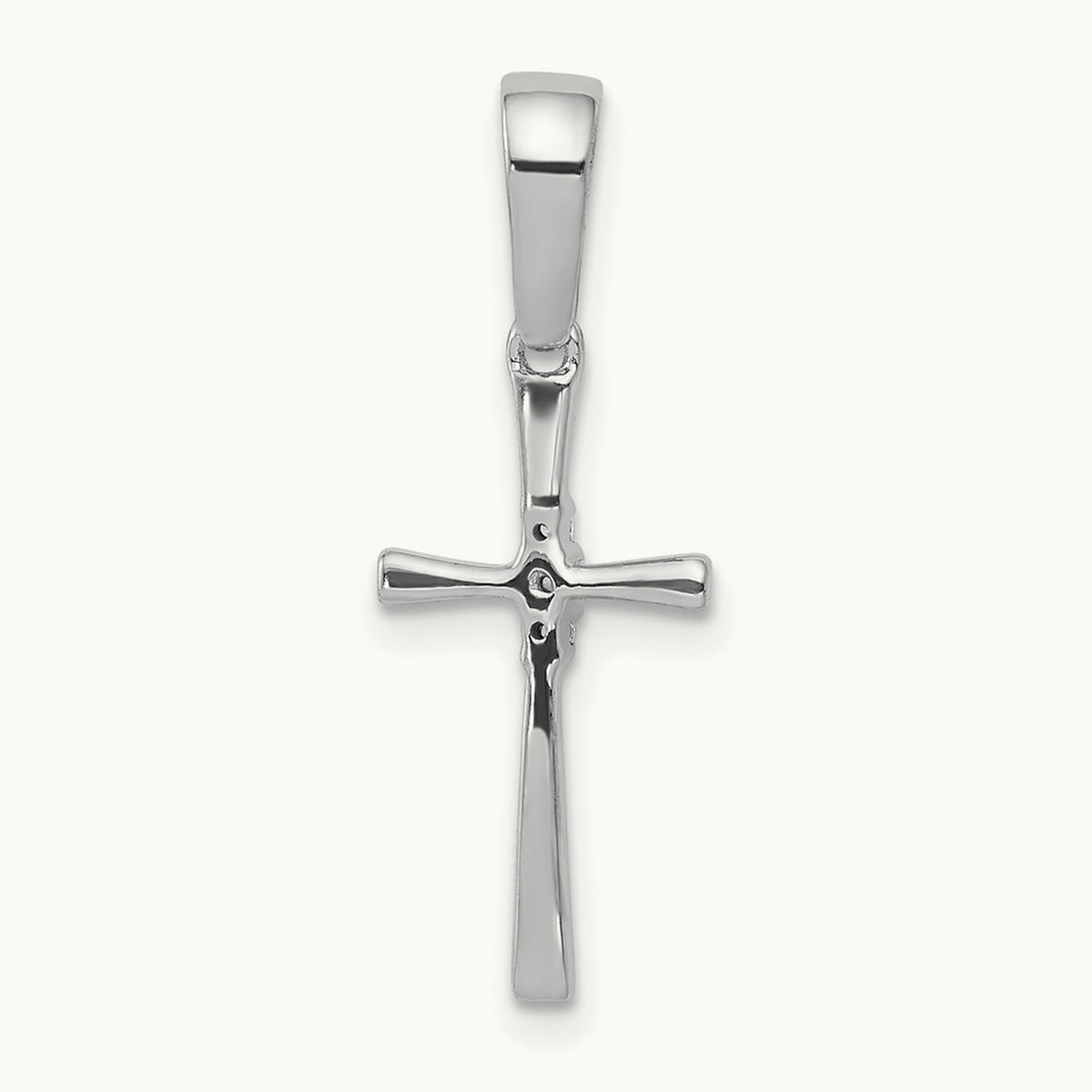 .02ct. Diamond Cross Pendant, 14K White Gold