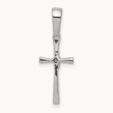 .02ct. Diamond Cross Pendant, 14K White Gold