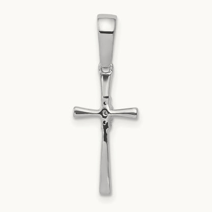 .02ct. Diamond Cross Pendant, 14K White Gold