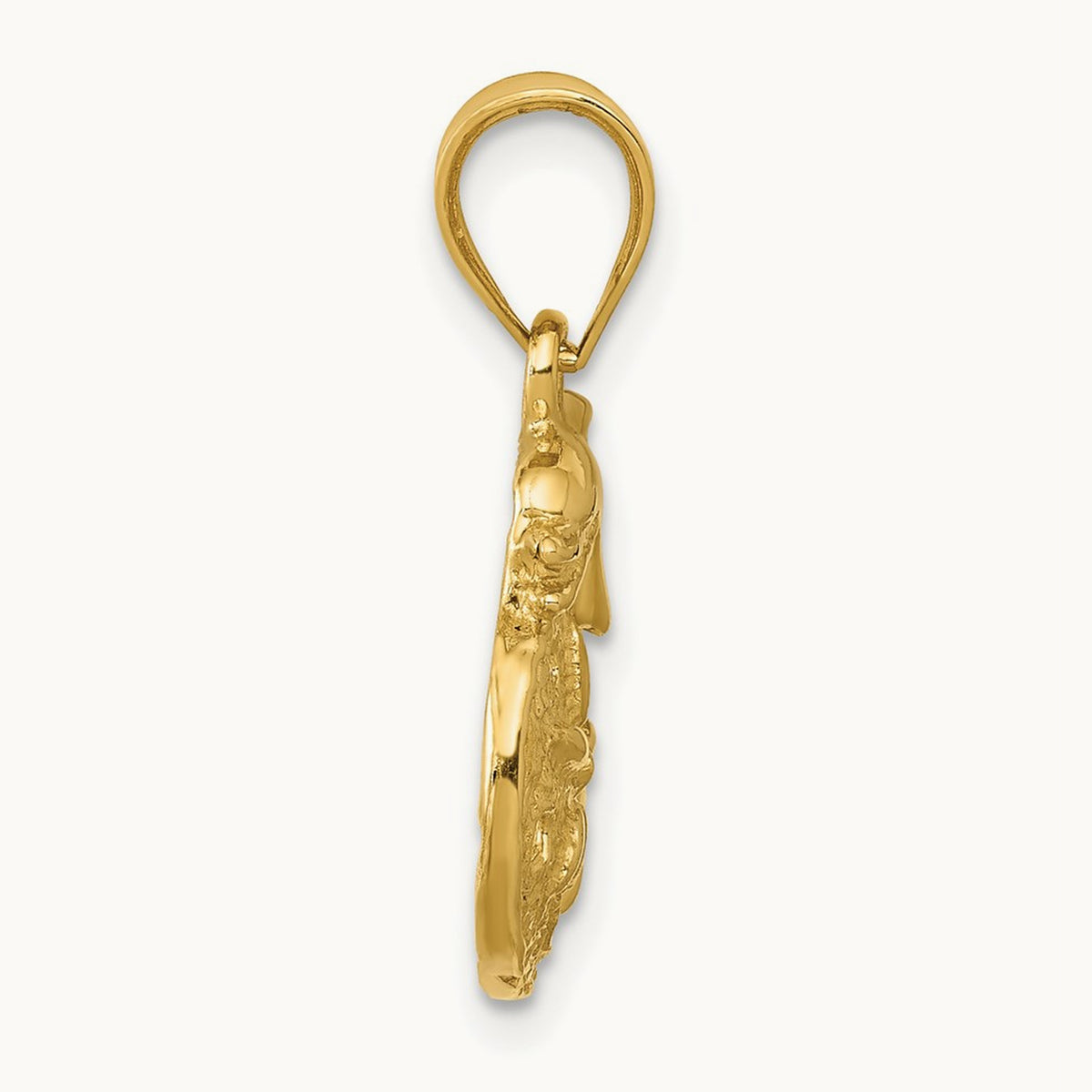Dolphin and Sanddollar Charm, 14K