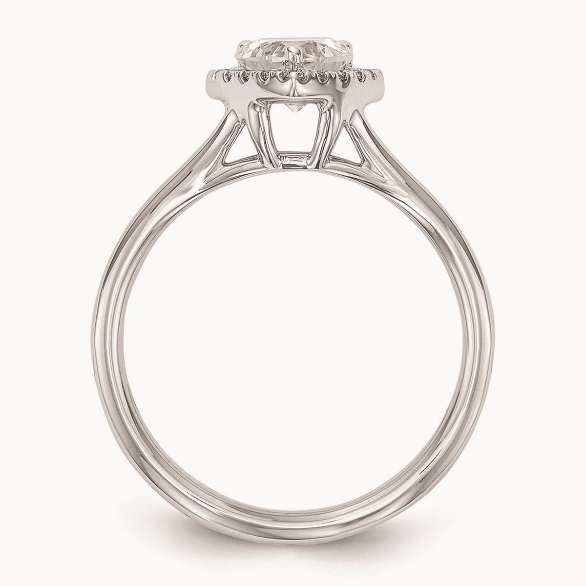 Heart Halo Semi-Mount Split Shank Engagement Ring, 0.10 ct tw