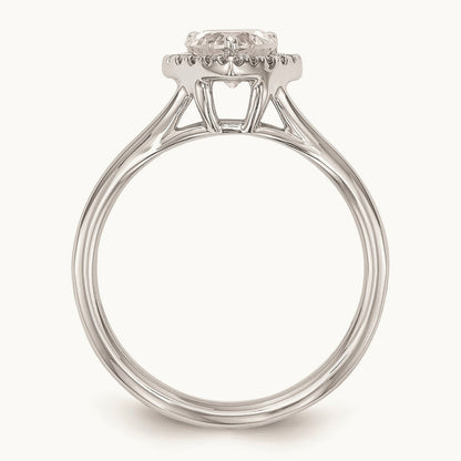 Heart Halo Semi-Mount Split Shank Engagement Ring, 0.10 ct tw