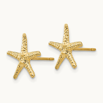 Starfish Post Earrings — 14K Yellow Gold