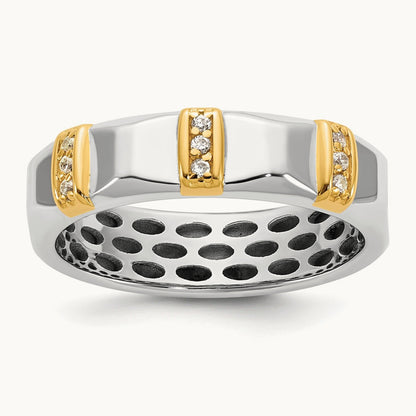 14ktt IB Goodman Mens Satin Complete 1/15ct Diamond Ring