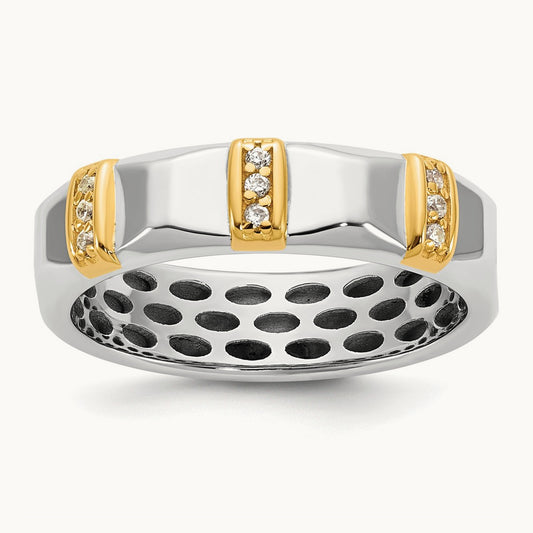 14ktt IB Goodman Mens Satin Complete 1/15ct Diamond Ring