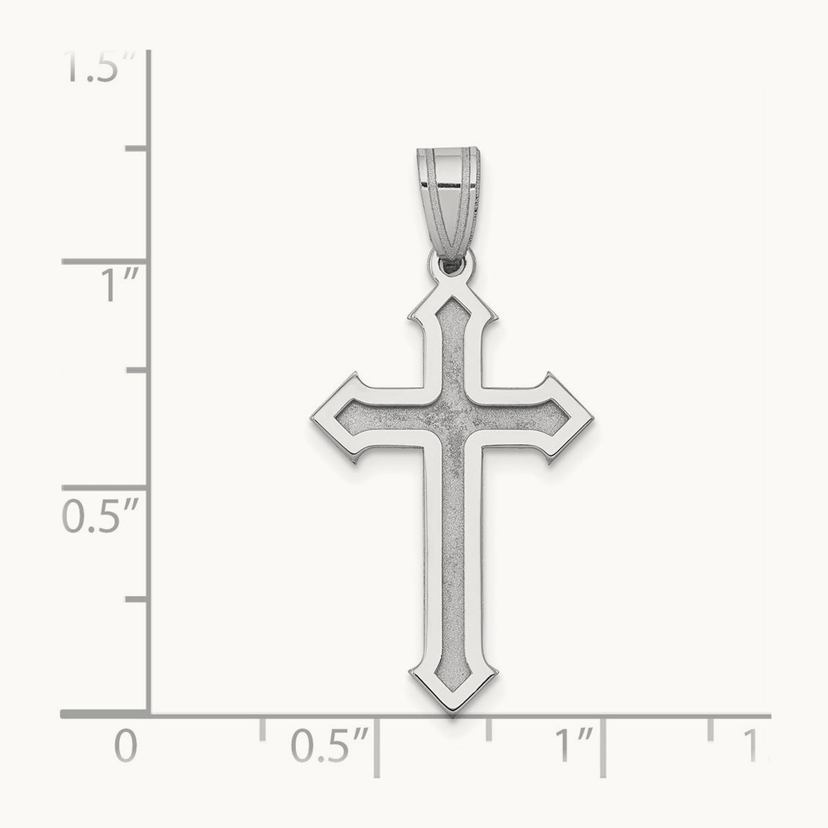 Passion Cross Pendant — 14K White Gold, 30mm