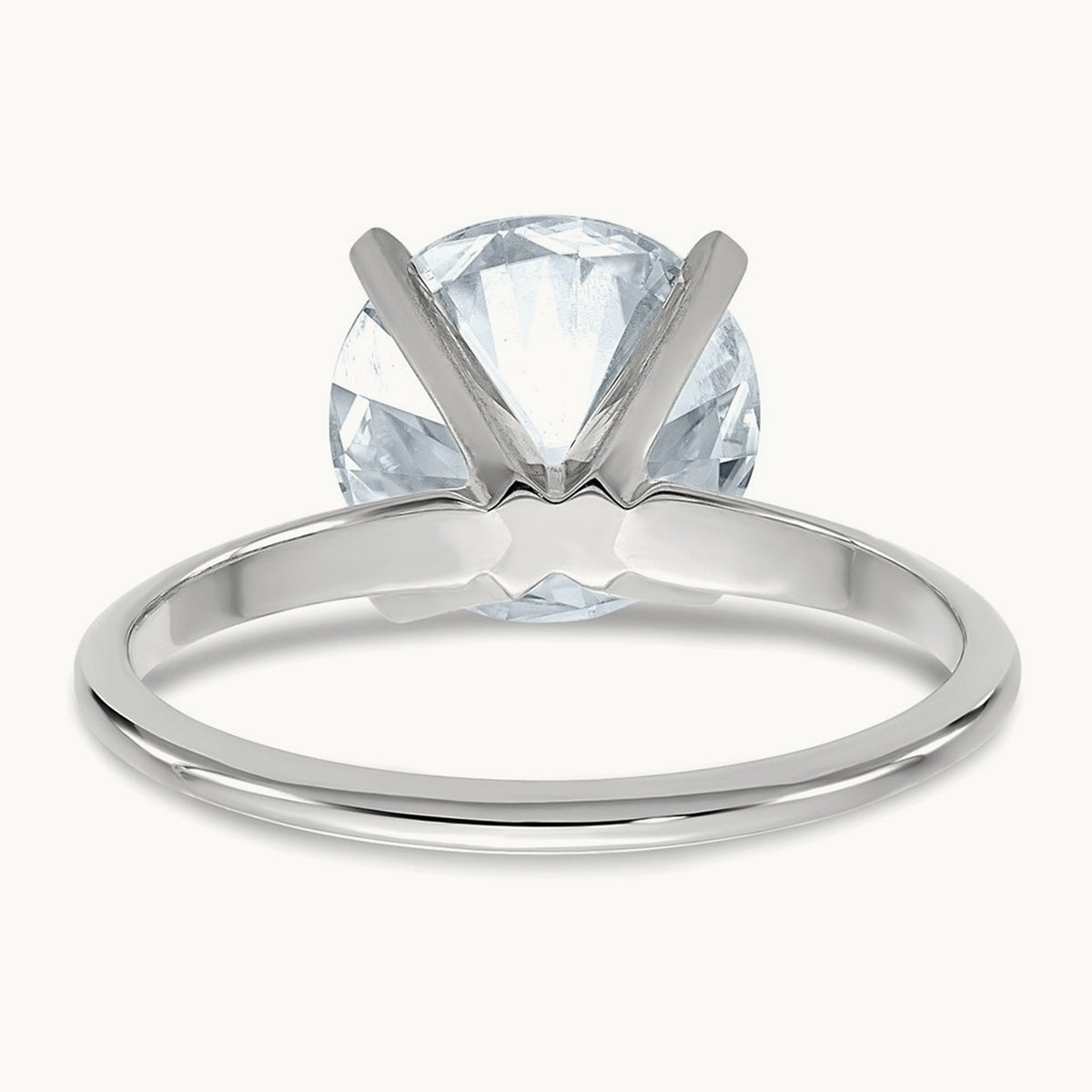 Round Solitaire Engagement Ring, 3.00 ct tw Lab-Grown Diamond — 14K White Gold