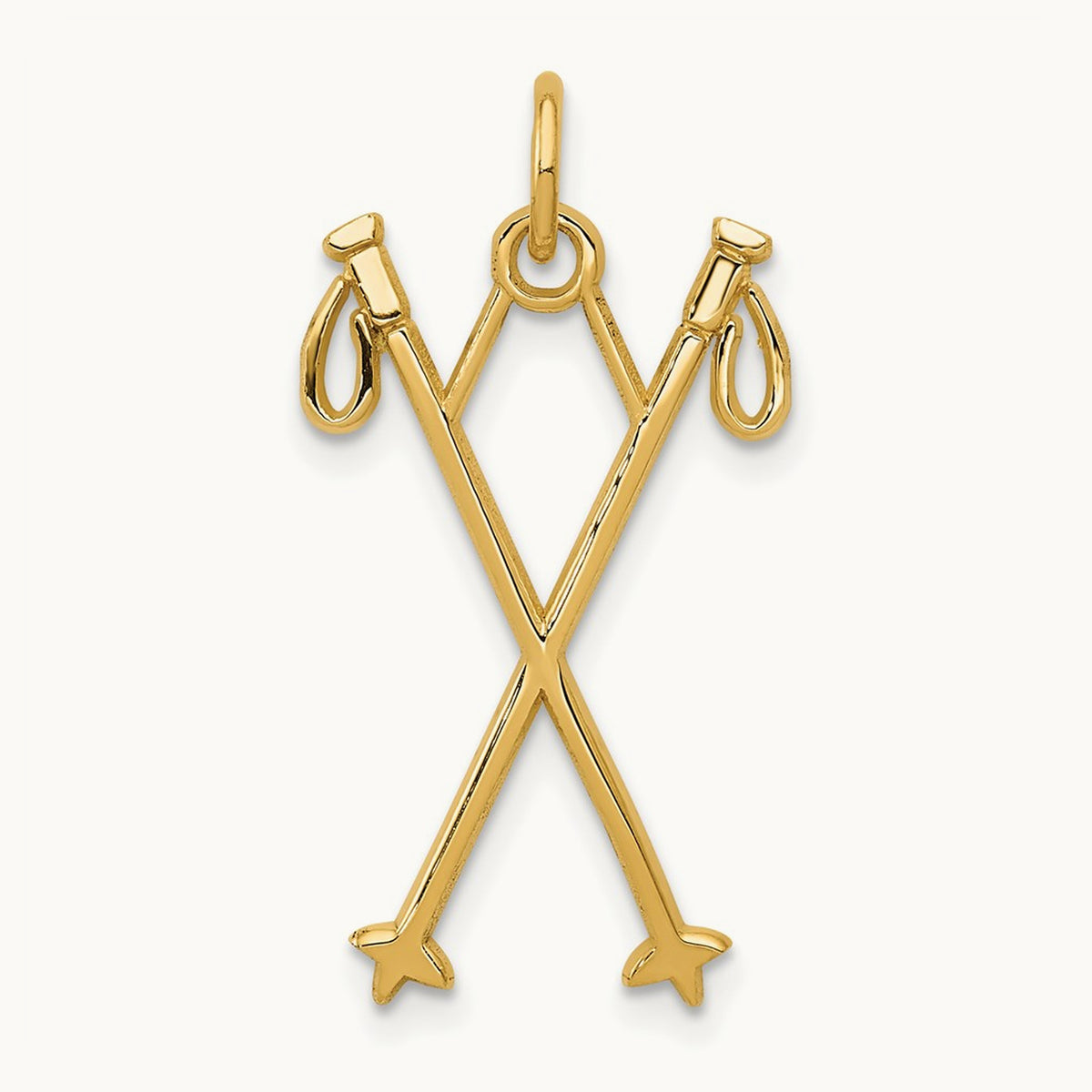 Ski Poles Charm, 14K