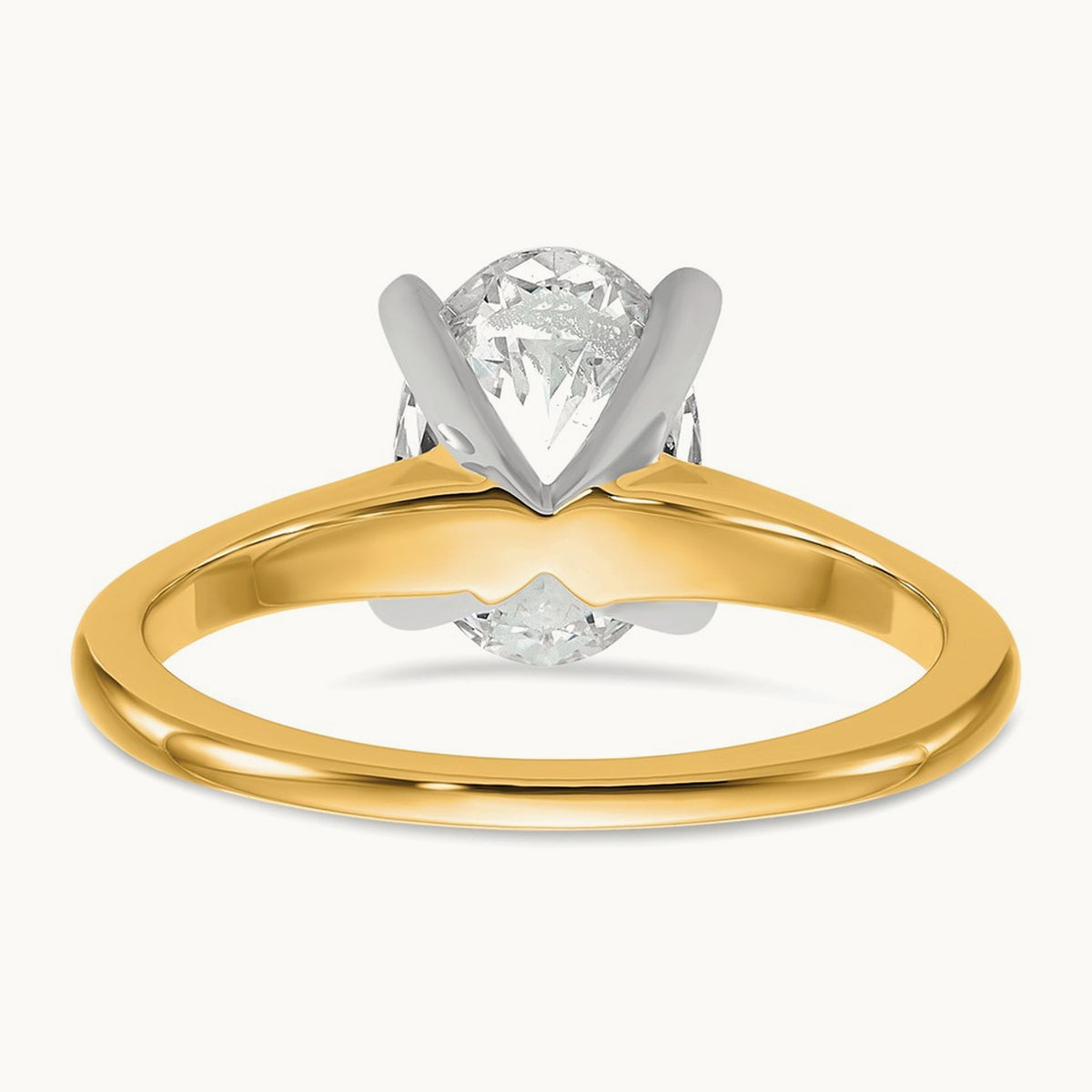Oval Solitaire Engagement Ring, 0.50-5.00 ct tw Lab-Grown Diamond — 1 3/4 ct, 14K Two-Tone