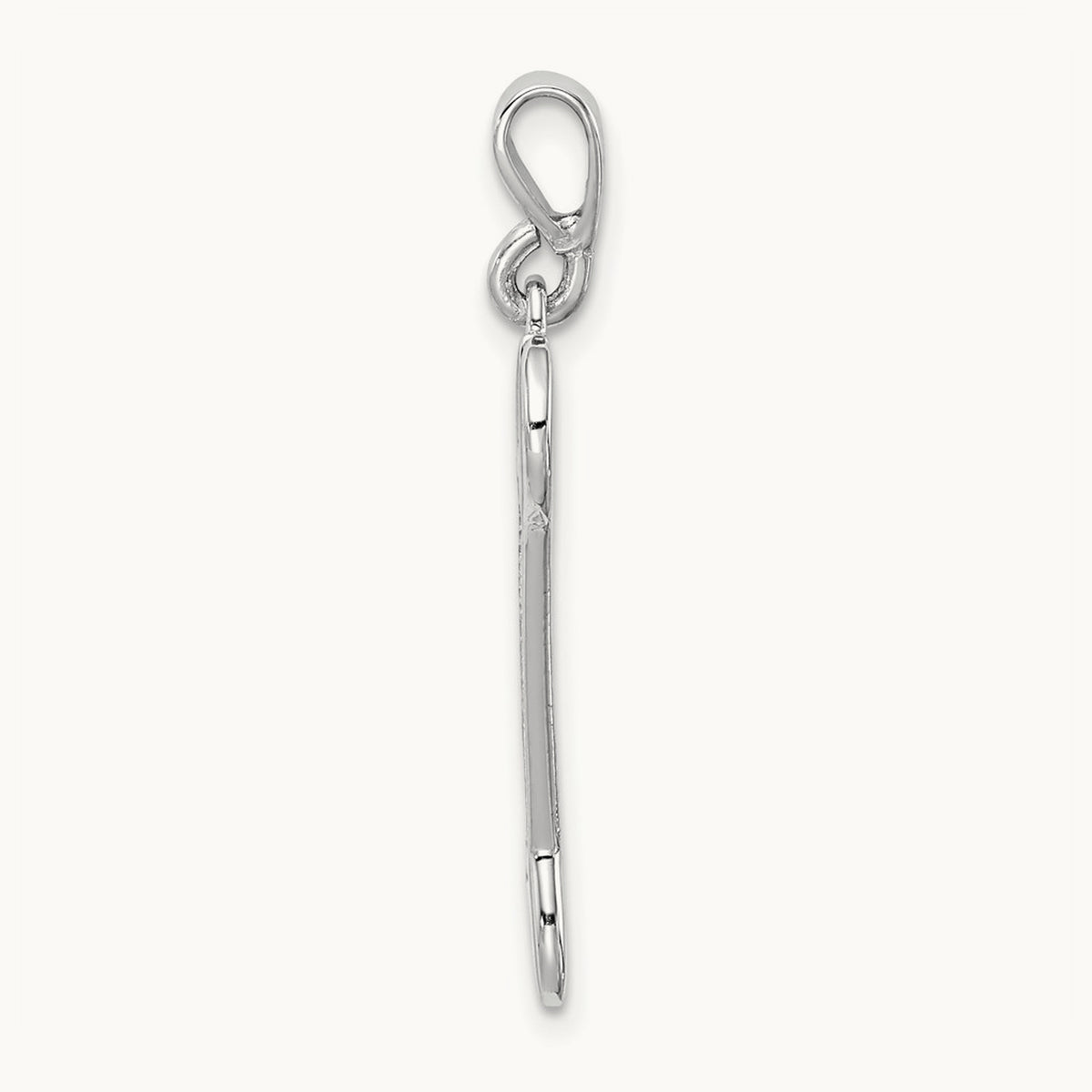 3D Wrench Pendant, 14K White Gold