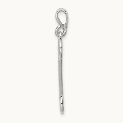 3D Wrench Pendant, 14K White Gold