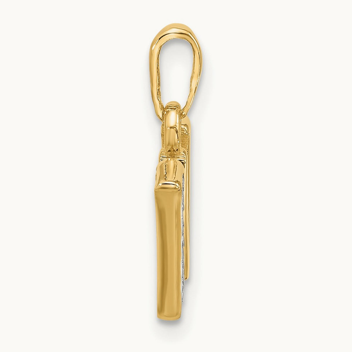 Diamond Letter W Initial Pendant, 14K with Rhodium