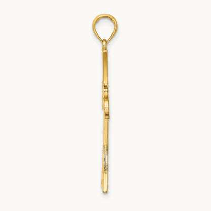 Polished Celtic Knot Cross Charm, 14K