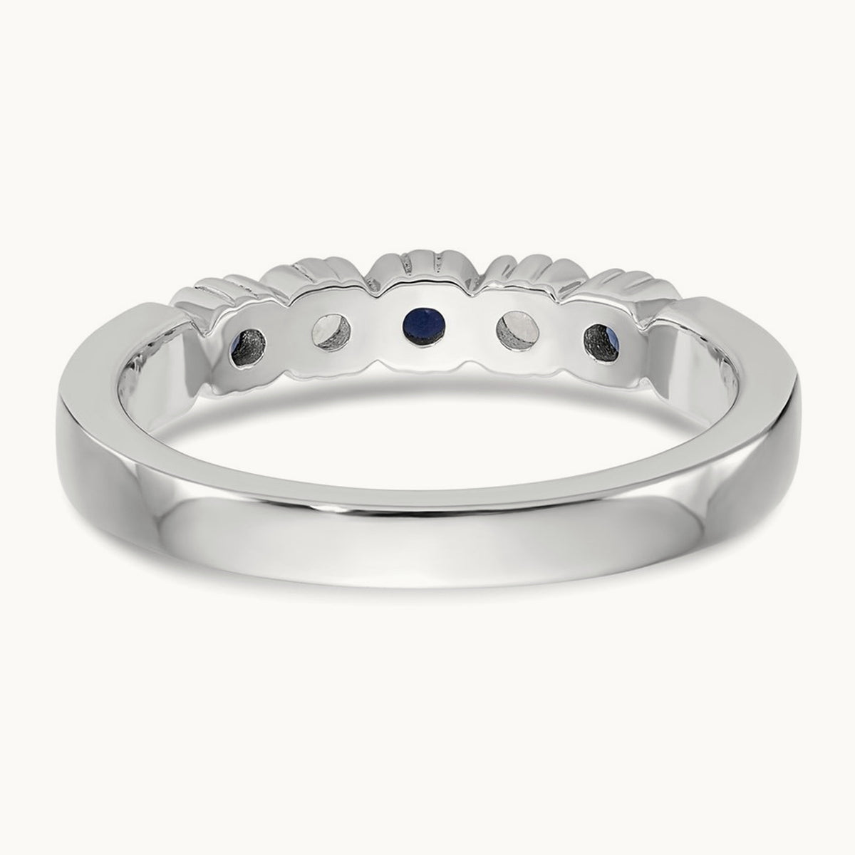 Diamond with Sapphire Band — 14K White Gold, 7