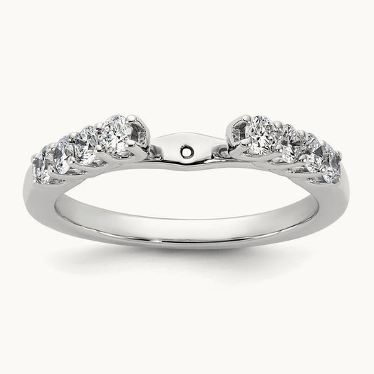 Semi-Mount Peg Set Engagement Ring, 0.50 ct tw Lab-Grown Diamond
