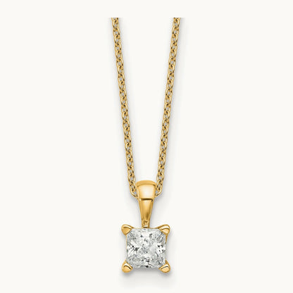 Princess Pendant Necklace, 0.50-2.00 ct tw Lab-Grown Diamond — 1/2 ct, 14K Yellow Gold