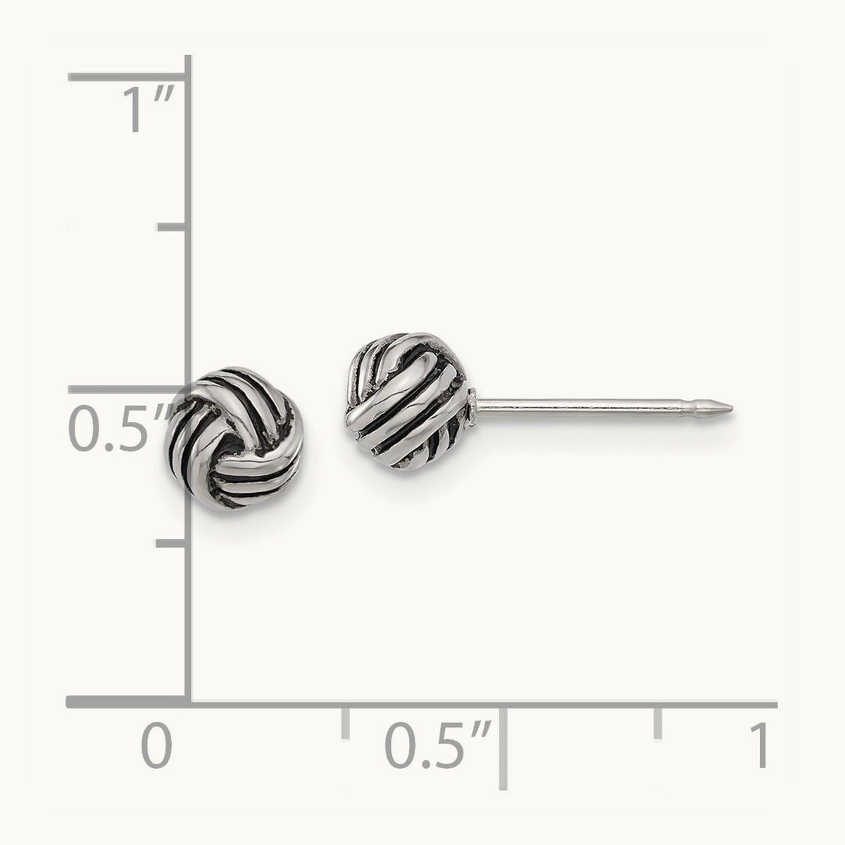 Inverness Stainless Steel Antiqued Love Knot Post Earrings