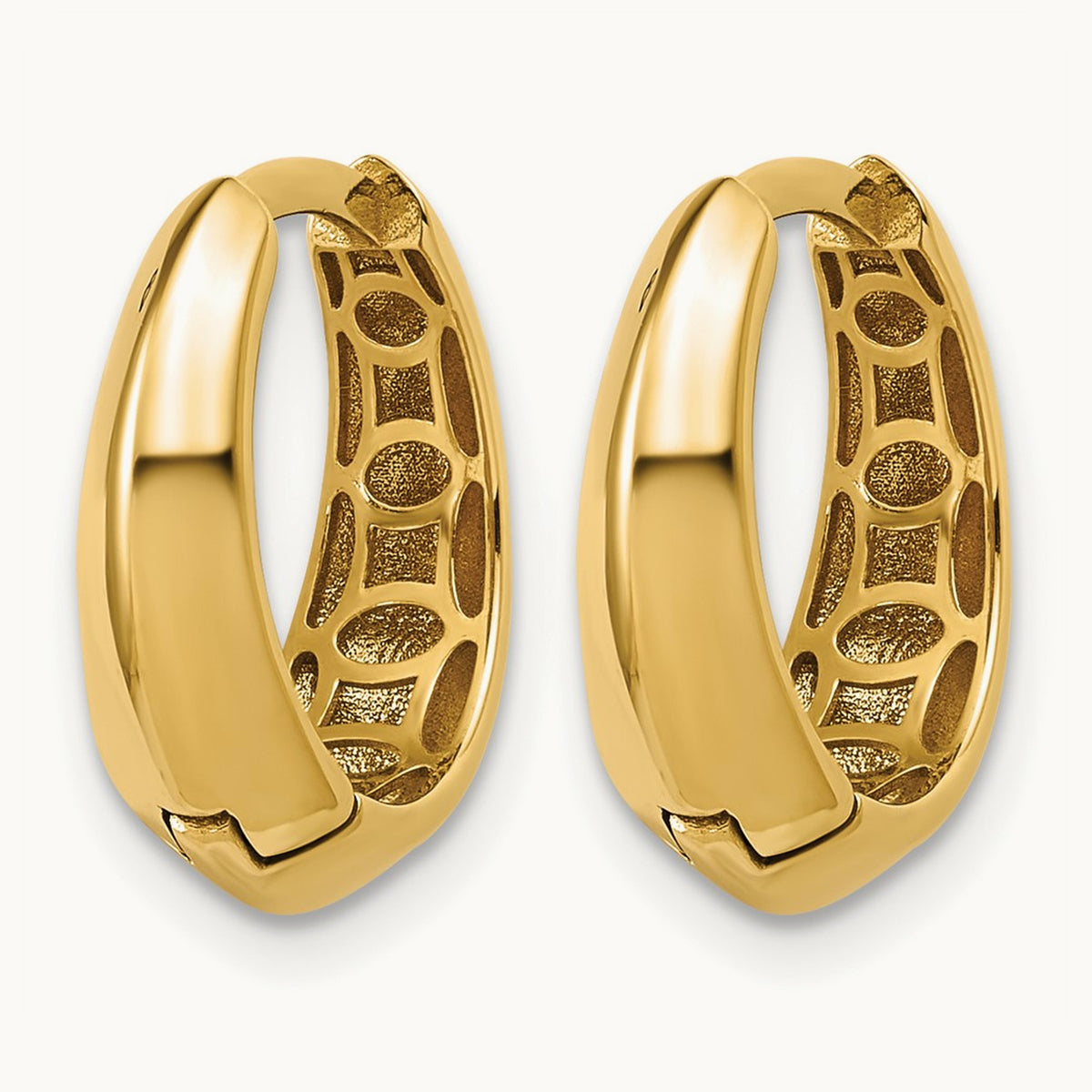 Polished Hinged Hoop Earrings, 14K — Leslie's