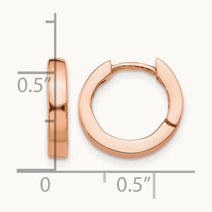 Round Hinged Hoop Earrings, 14K Rose Gold