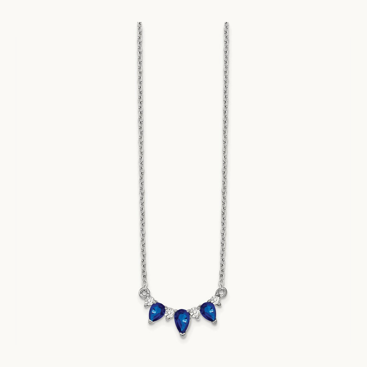 Created Sapphire Necklace, 0.10 ct tw Lab-Grown Diamond
